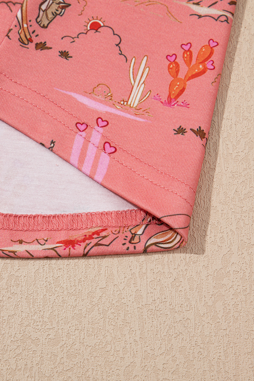 Blossom Allover Print Cropped Pajama Set