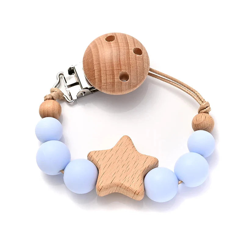 Baby Pacifier Chain Clip Silicone Teether Beads Soother Toy