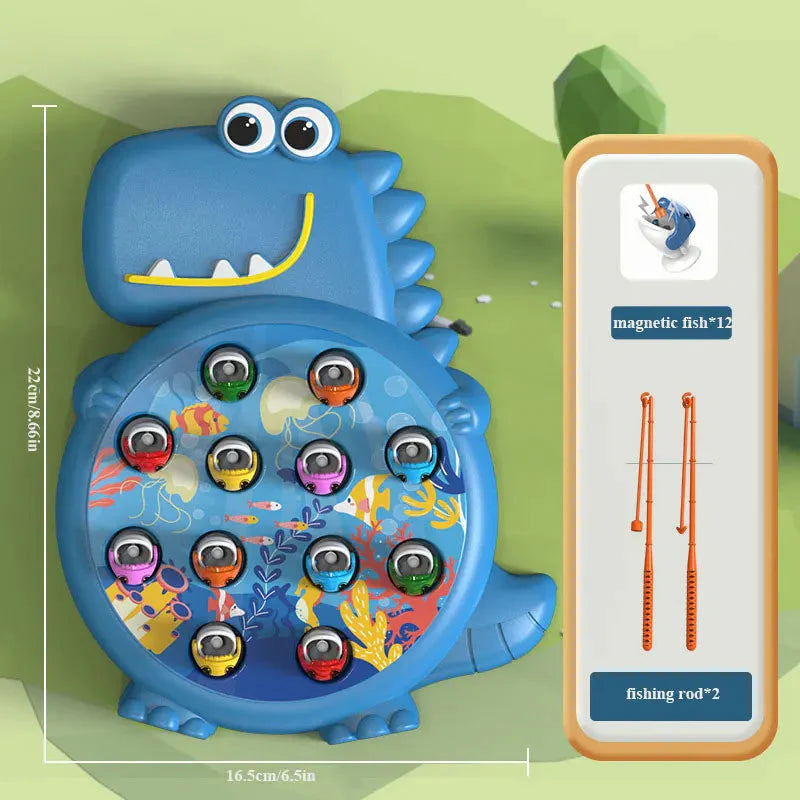 Dinosaur Magnetic Fishing Toys - Montessori Educational Game for Kids | Fun & Safe Play Rod Gift