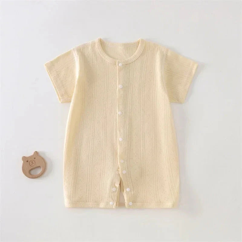 Breathable Cotton Baby Romper Summer Short Sleeve Jumpsuit for Newborn Boys & Girls 3–24M