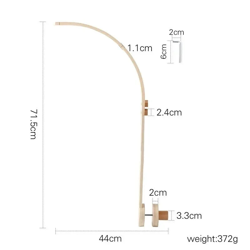 Wooden Baby Rattle Crib Mobile Holder for Newborns