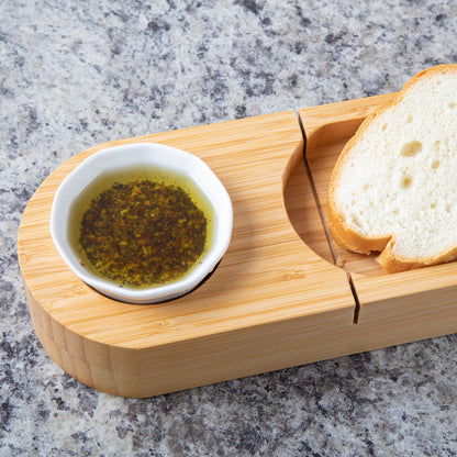 Bamboo Bread Cutting Board with Dip Cup