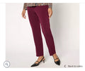 Susan Graver Modern Essentials Regular Liquid Knit Slim Pant. Merlot/ Large
