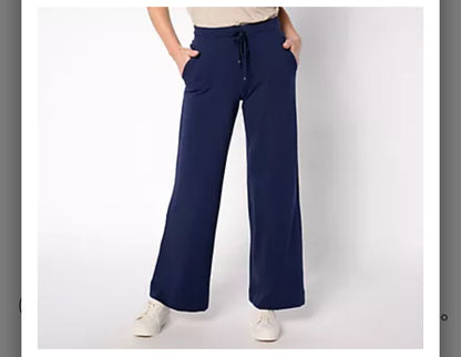 Denim & Co. Active French Terry Regular Wide Leg Pant