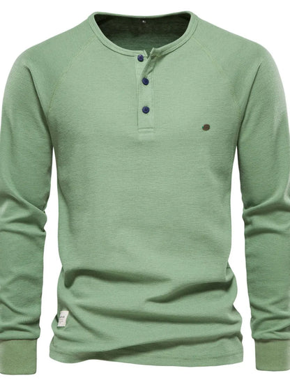 Men's Waffle-Knit Long Sleeve T-Shirt