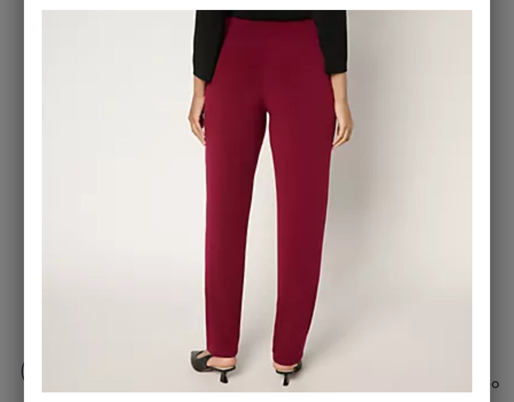 Susan Graver Modern Essentials Petite Liquid Knit Slim Pant. Black/ 3XLarge