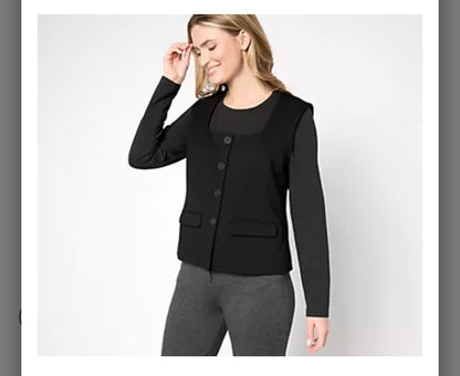 Tailored by Susan Graver Smart Ponte 350 Square-Neck Vest