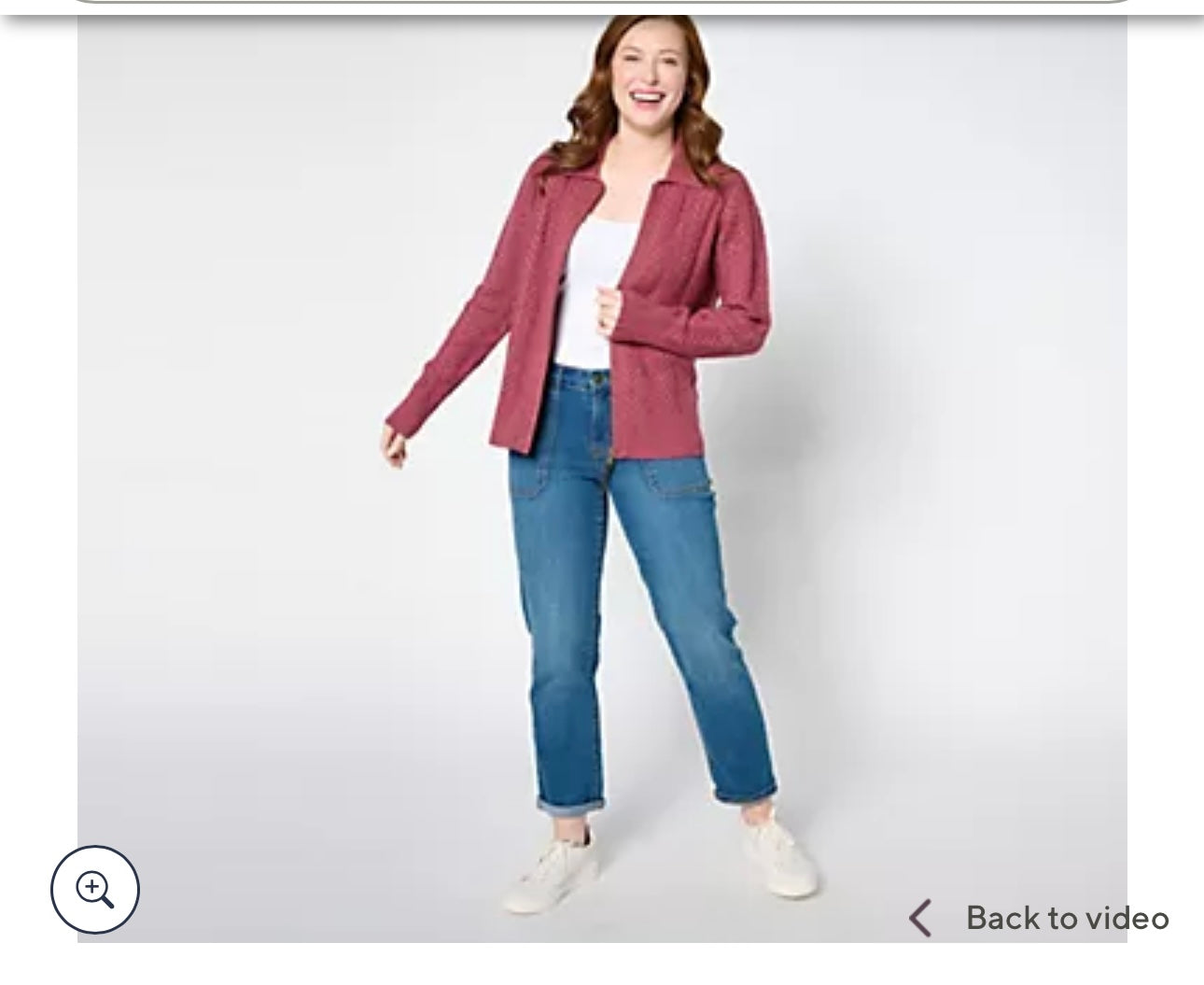 LOGO Life by Lori Goldstein Zip-Up Sweater