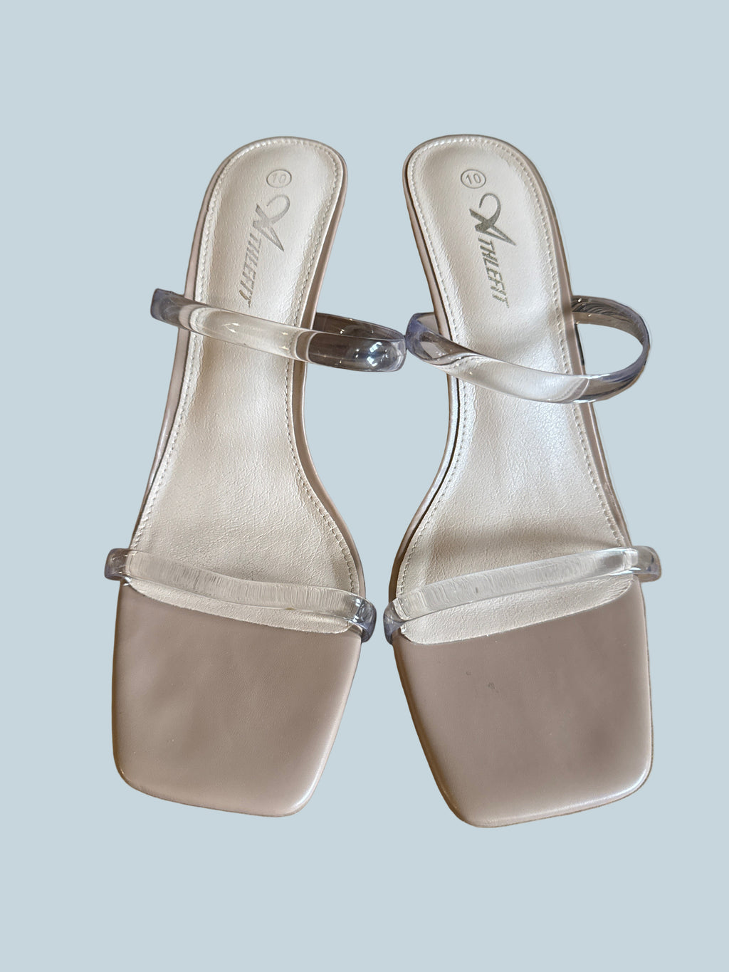 Athlefit Women Heeled Slide Shoe Sandals. Like New. Size 10