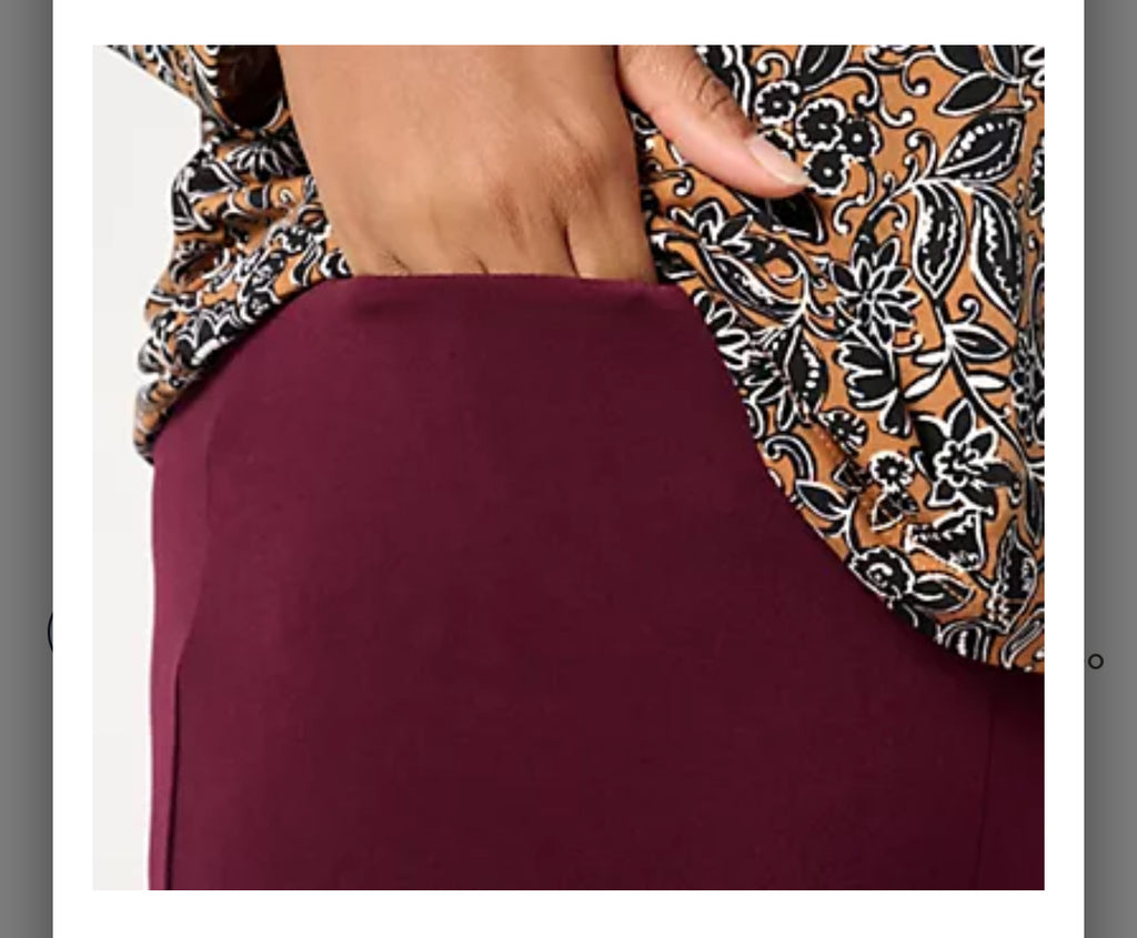 Susan Graver Modern Essentials Regular Liquid Knit Slim Pant. Black/Large