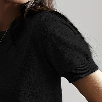 Women’s Soft Stretch Minimalist T-Shirt – Everyday Slim Fit Top