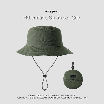 Wide-Brim UV Protection Nylon Sun Hat – Breathable Outdoor Hat for Women & Men