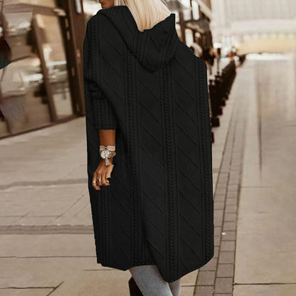 Women's Textured Hooded Longline Jacket
