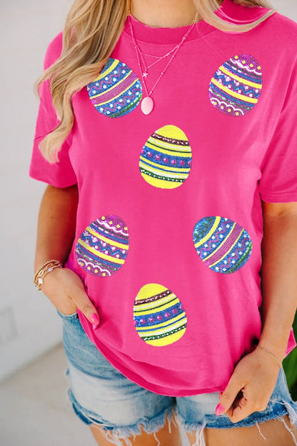 Sequin Easter Egg Short Sleeve T-Shirt
