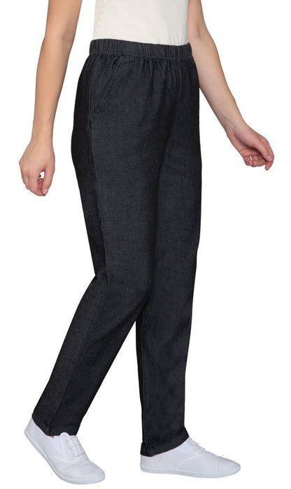 Women's Lightweight Pull-On Denim Jeans with Elastic Waist – Relaxed Fit Stretch Jeans for Casual Everyday Wear