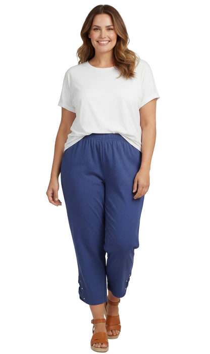 Women’s Lightweight Capris with Studded Hem Detail