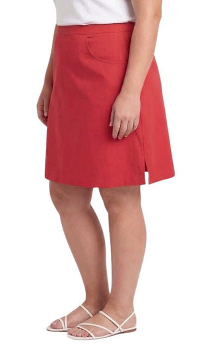 Women's Pull on Skort in Twill with Elastic Waist and Front Pockets