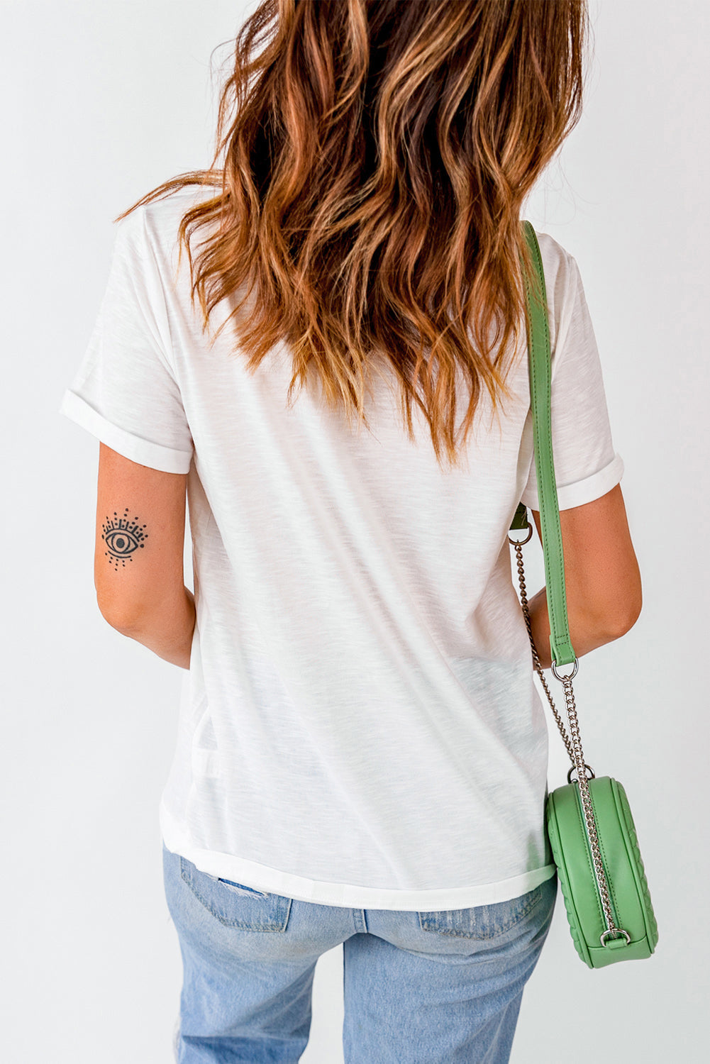 White Leopard Bow MAMA Graphic Crew Neck T Shirt