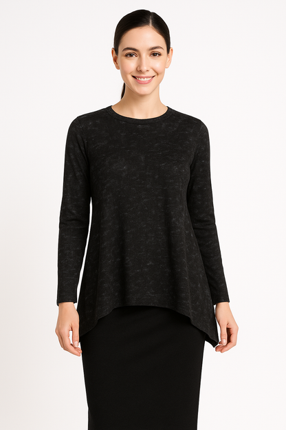 Relaxed Fit Modest 3/4 Sleeve Knee-Length Dress with Pockets