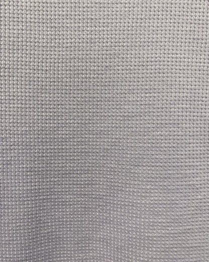 Asymmetric Waffle Knit T-Shirt with Elongated Front Hem - 3/4 Sleeve High Neck Women's Top