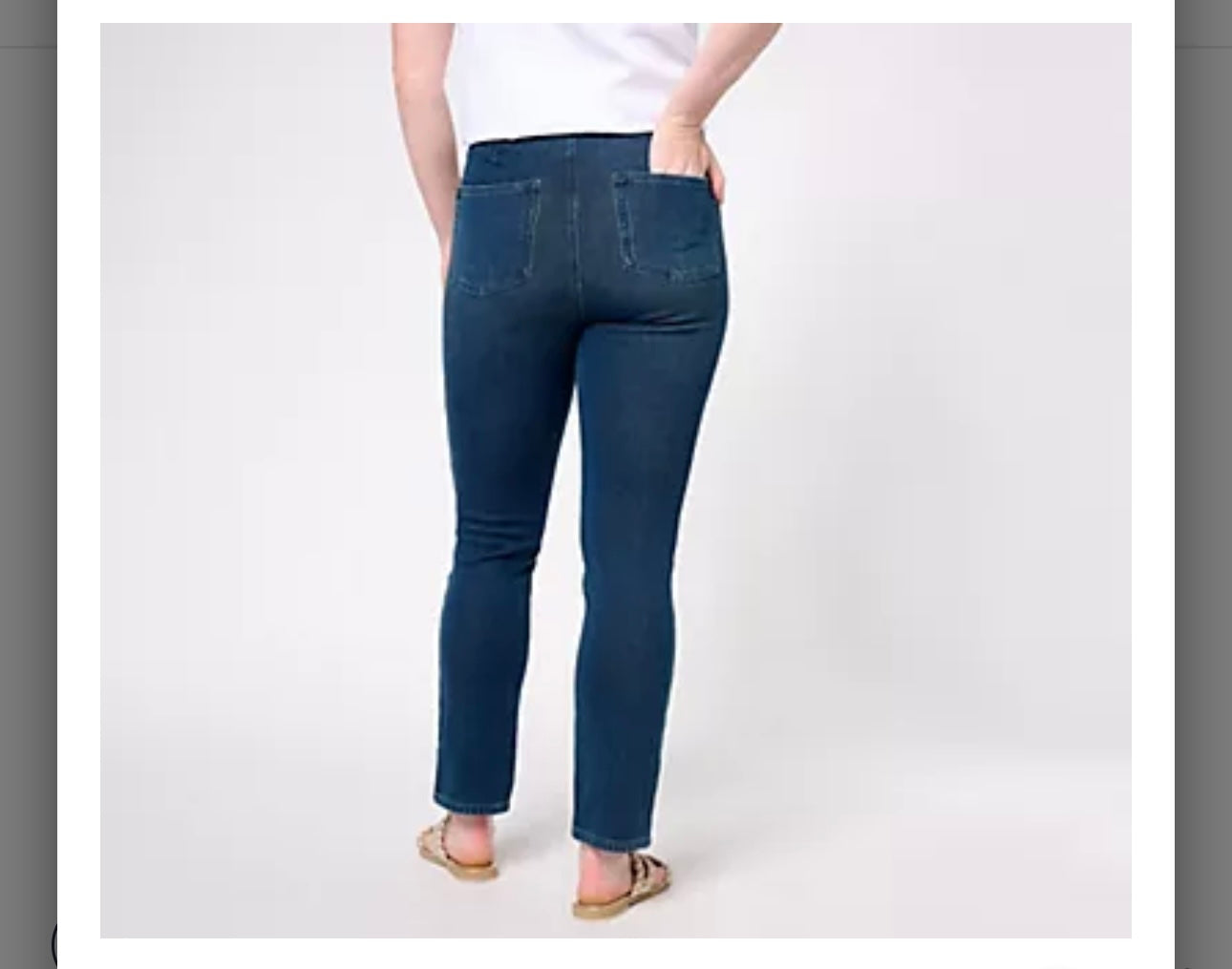 Belle by Kim Gravel Pet Flexibelle Straight Leg Ankle Jean. Black/petite 18