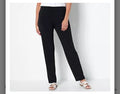 Susan Graver Modern Essentials Petite Liquid Knit Slim Pant. Black/ 3XLarge