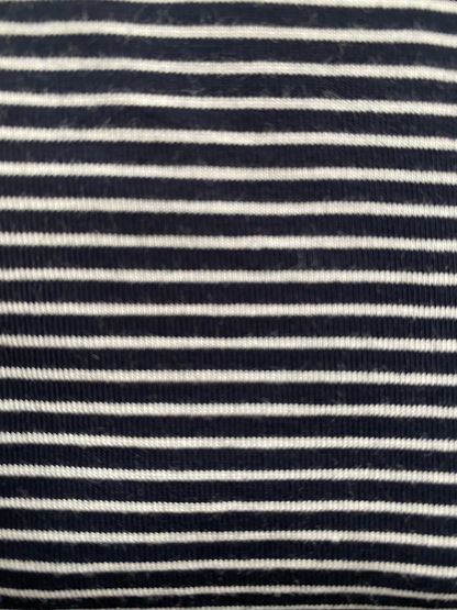 Modest Midi Pencil Skirt Below the Knee with Elastic Waist - Striped Pattern