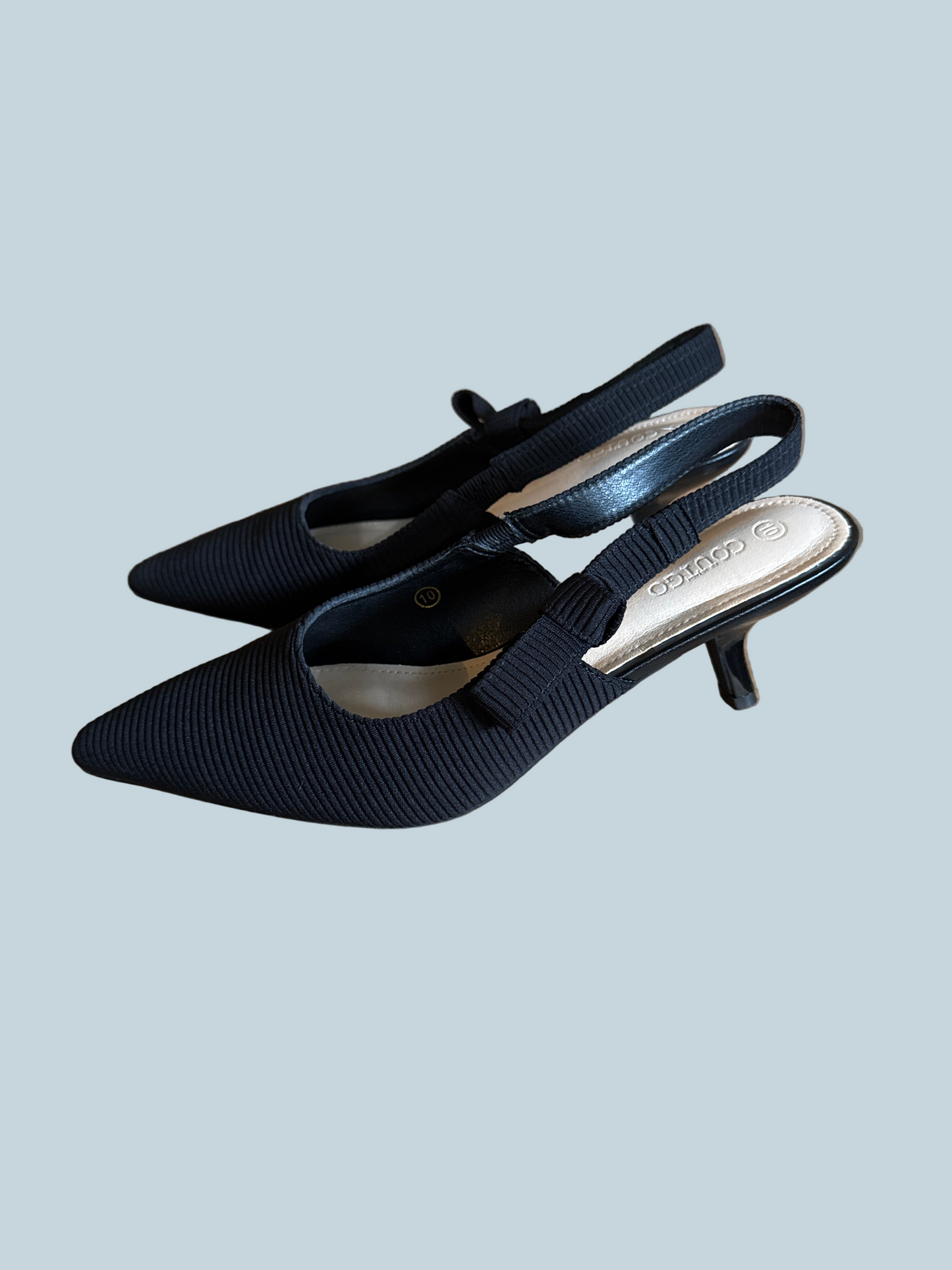 Coutgo Women Kitten Heeled Slingback Shoe. Like New. Size 10