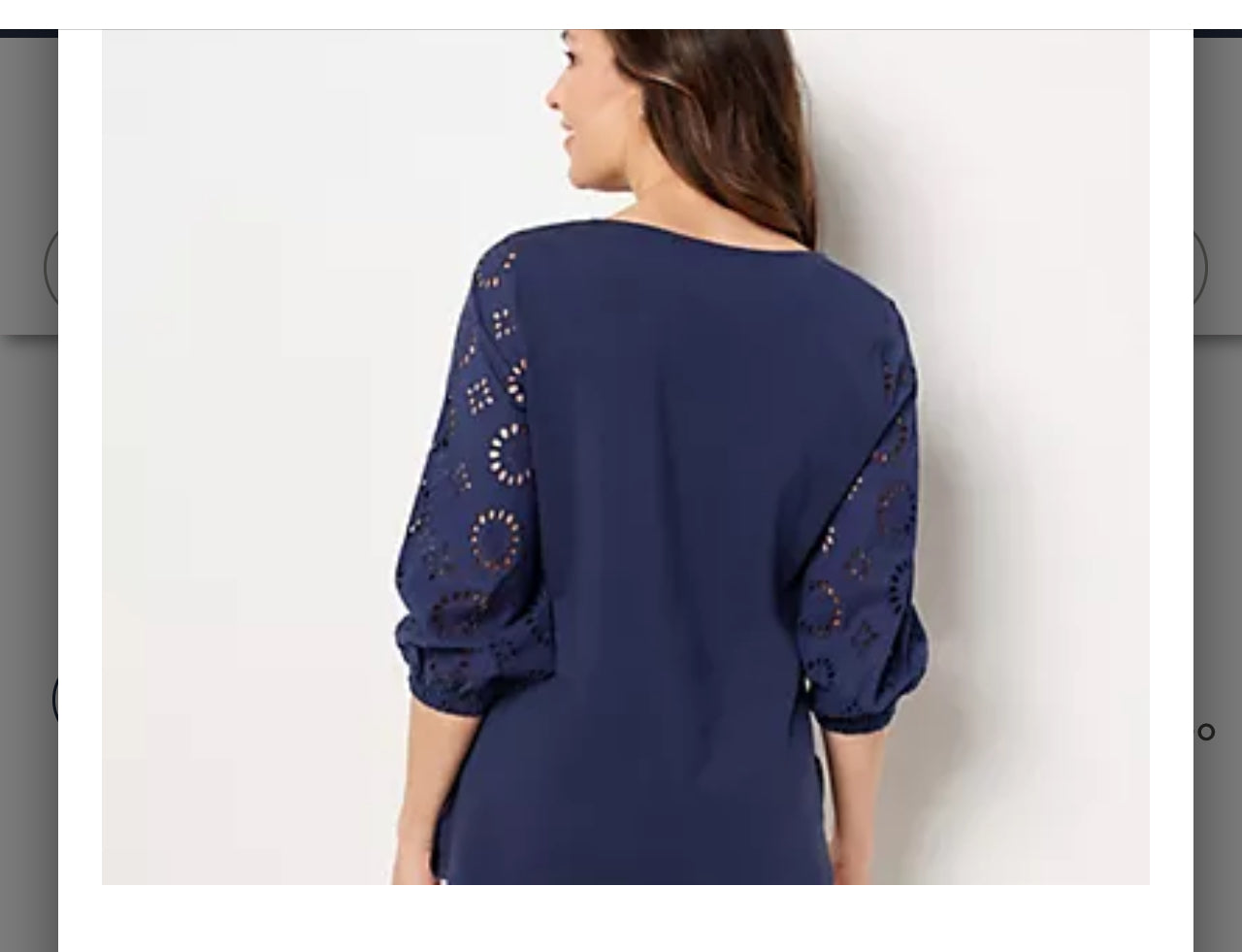 Belle by Kim Gravel TripleLuxe Knit 3/4 Eyelet Sleeve Top