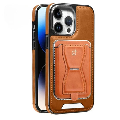 Luxury Leather Phone Case with Wallet and Removable Magnetic Card Holder for Iphone 16 15 14 13 12 Pro Max Plus
