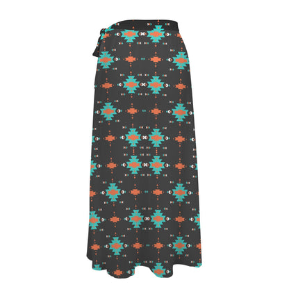 Baha Ranch Orange Aztec Beach Coverup Skirt
