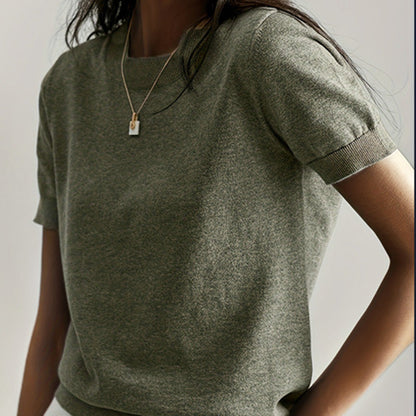Women’s Soft Stretch Minimalist T-Shirt – Everyday Slim Fit Top