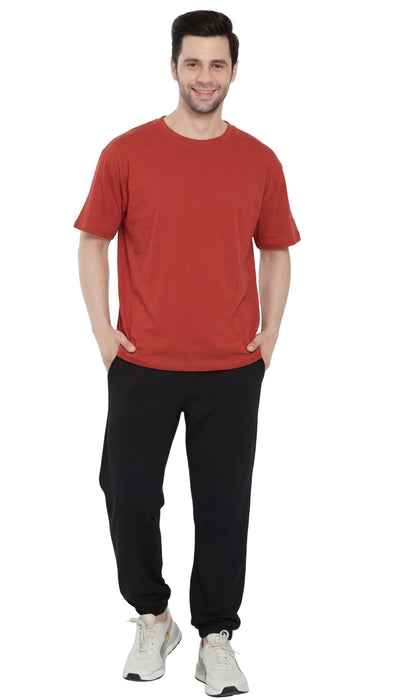 Men’s Heavyweight Crew Neck T-Shirt – Short Sleeve Solid Color Tee with Relaxed Fit