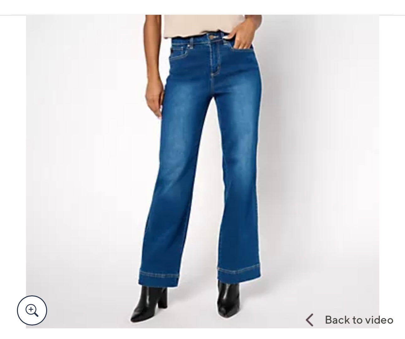 Belle by Kim Gravel Regular TripleLuxe Denim Dressy Trouser Jean. Rinse Wash/ Regular 14