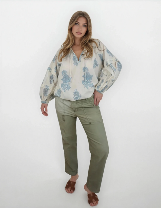 Kendra Blouse - Turquoise