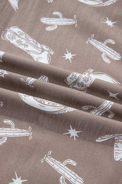 Western Cactus Cowgirl Drawstring Jogger Pants