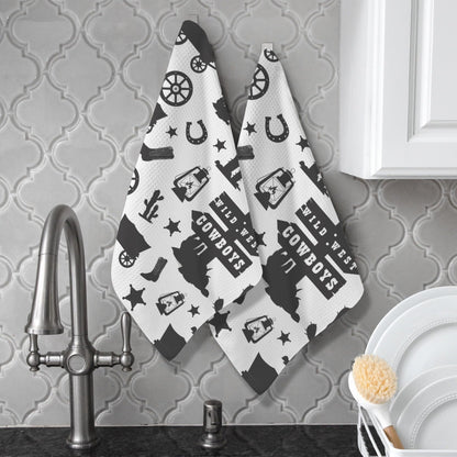 Wild West Cowboys Set of 2 Dish Towels Made in America