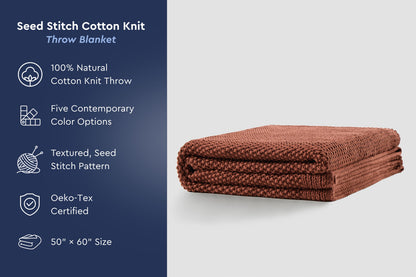 Seed Stitch Cotton Throw Blanket