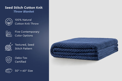 Seed Stitch Cotton Throw Blanket