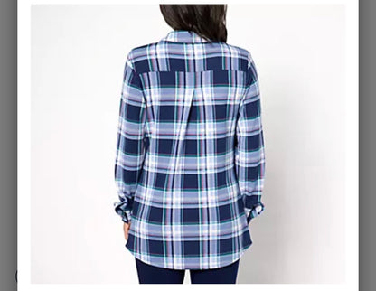 Denim & Co. Regular Heavenly Jersey Button Front Tunic