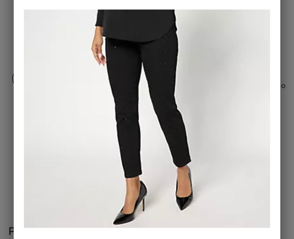 nicole by Nicole Miller Regular Bling Skinny Jeans - Black/ Regular 12