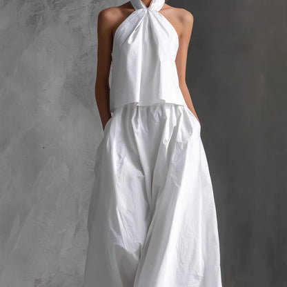 Women's Loose Sleeveless Top & High-Waist Wide-Leg Pants Set – 4 Colors S–XXL