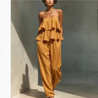 Women's Sleeveless Camisole Top & Casual Pants Set