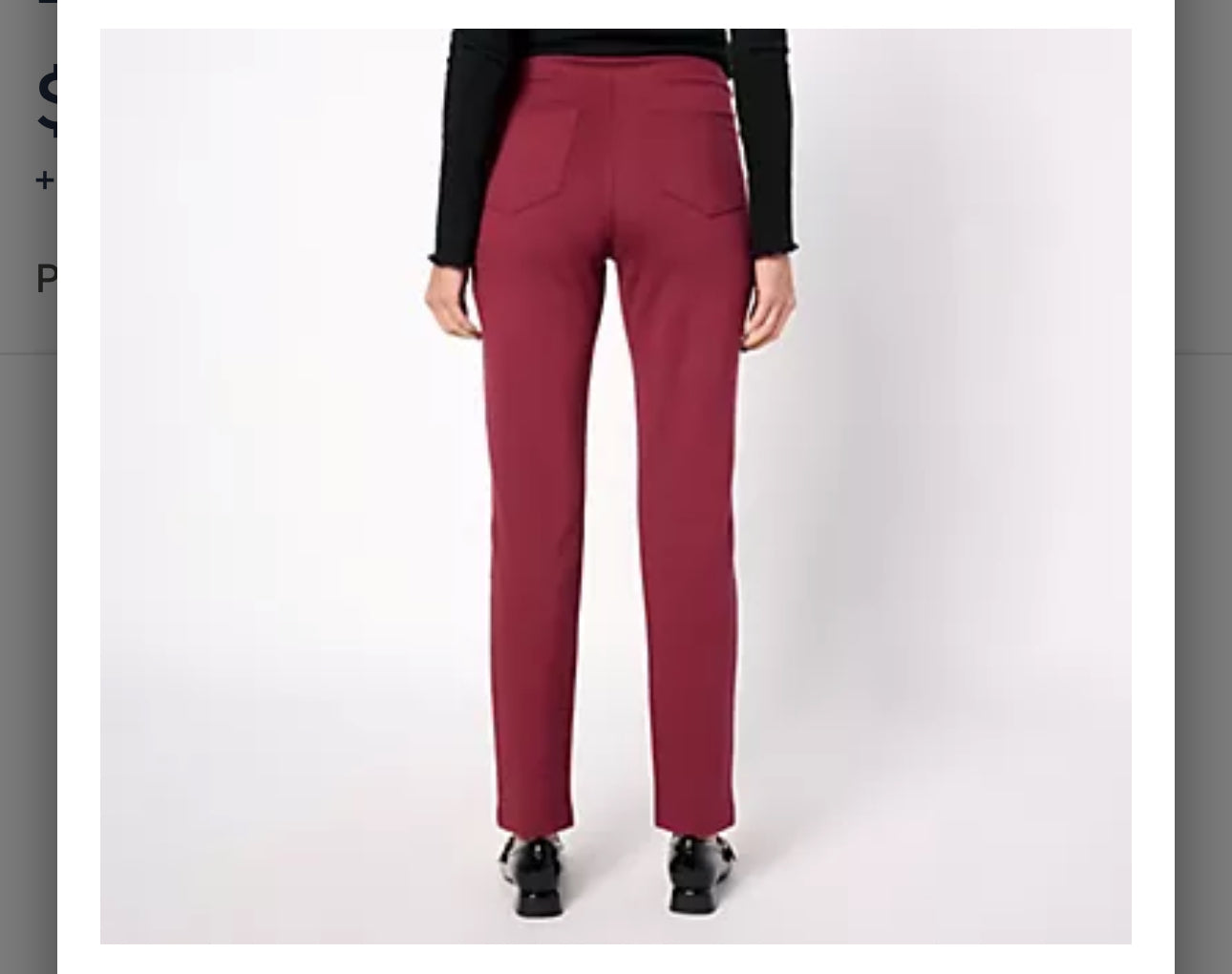 Belle by Kim Gravel Petite Perfect Ponte Straight Leg Pant. Black/10