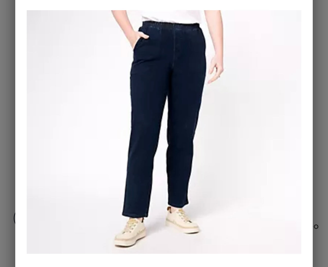 Denim & Co. "How Timeless" Regular 4-Pocket Pull-On Jeans. Dk Indigo Denim/2XLarge