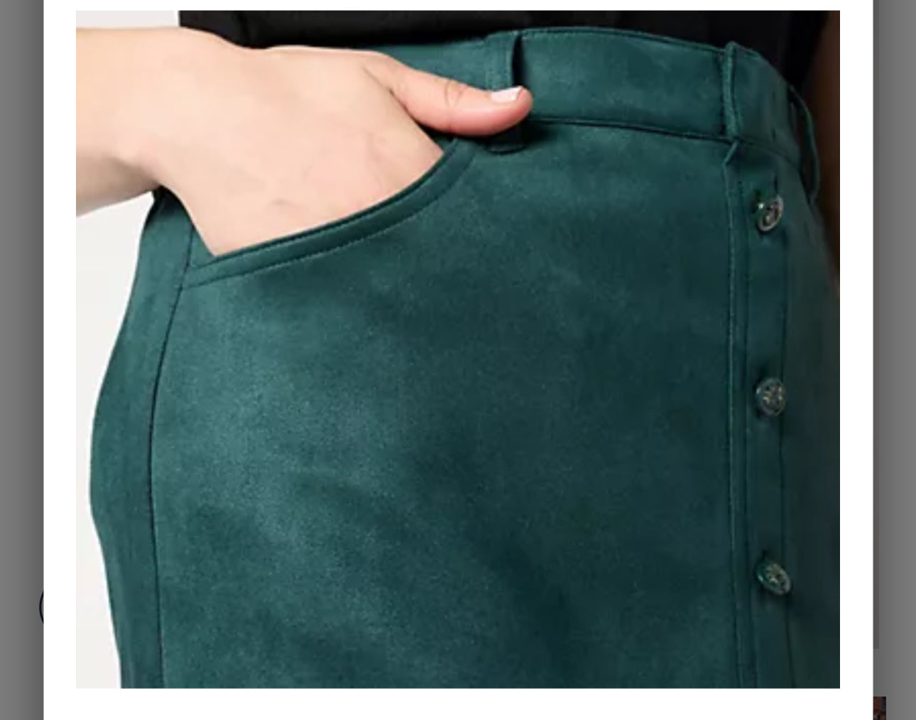 Isaac Mizrahi Live! Regular Estate Stretch Faux Suede Midi Skirt. Black/XXL