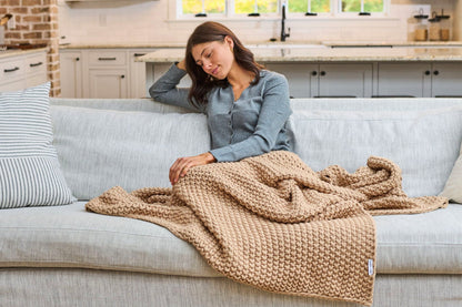 Seed Stitch Cotton Throw Blanket
