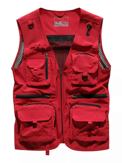 MegaFit Men's Quick-Dry Multi-Pocket Mesh Vest