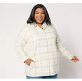 Joan Rivers Regular Cotton Plaid Flannel Snap Front Shirt