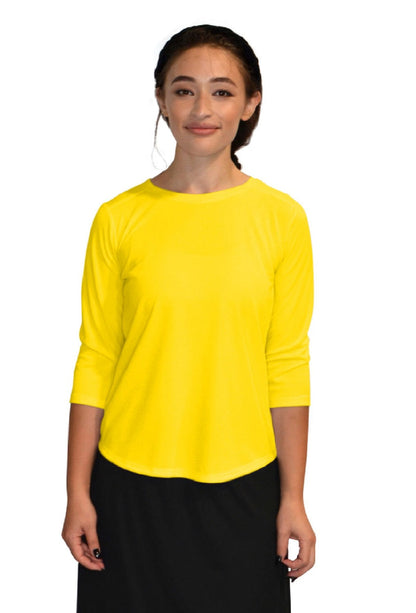 Modest Athletic Moisture-Wicking Performance Top with 3/4 Sleeves
